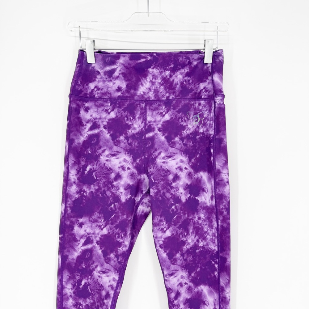 Peloton x Brittany Allen Tie Dye Pocket Leggings Women's M Purple Activewear - Picture 4 of 7